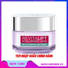 Kem Dưỡng Da L'oréal Paris Revitalift Hyaluronic Acid 8H Oil Control Gel-Cream Cấp Ẩm, Giảm Bóng Nhờn 50ml