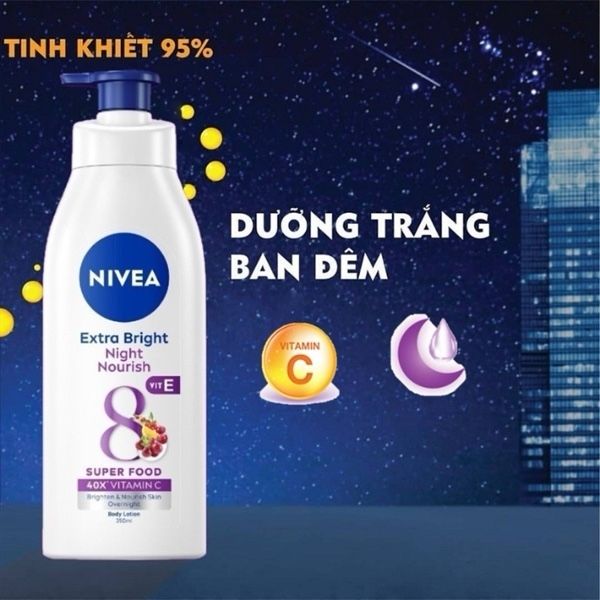 Sữa dưỡng thể Nivea Extra Bright Night Nourish 350ml
