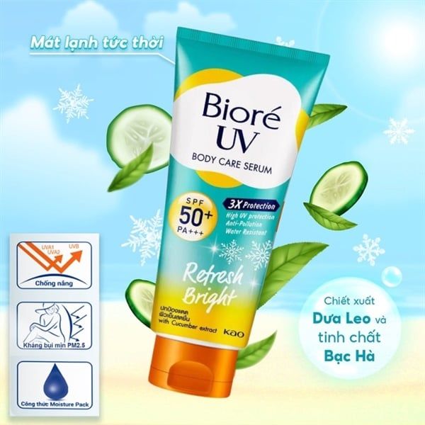 Serum Chống Nắng Bioré Refresh Bright Dưỡng Thể Sáng Mịn Mát Lạnh 150ml