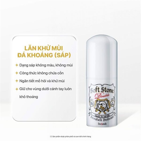 Lăn Nách Đá Khoáng Soft Stone Double Deonatulle 20g