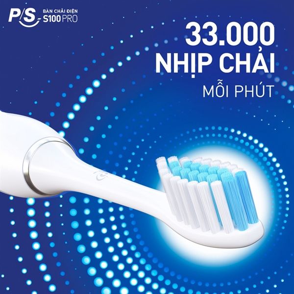 Bàn chải điện P/S S100 PRO công nghệ sóng âm