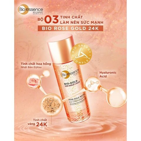 Nước Dưỡng Ngăn Ngừa Lão Hóa Bio-essence Bio-Gold 24K Rose Gold Water