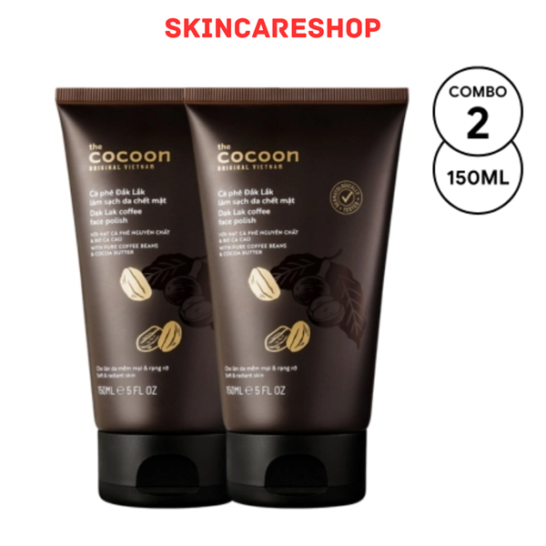 Combo 2 Tuýp Tẩy Tế Bào Chết Mặt Cà Phê Đắk Lắk Cocoon Face Polish 150ml