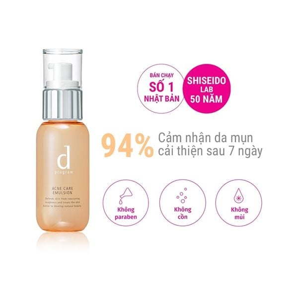 Sữa Dưỡng Da D Program Acne Care Emulsion R Dành Cho Da Mụn 100ml