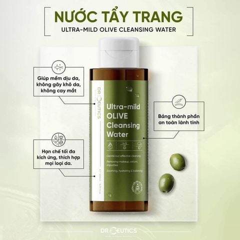Tẩy Trang Drceutics Ultra Mild Olive Cleansing Water 500ml