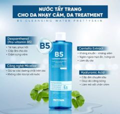 Nước Tẩy Trang Phục Hồi Cho Da Nhạy Cảm Pretty Skin B5 Cleansing Water 500ml