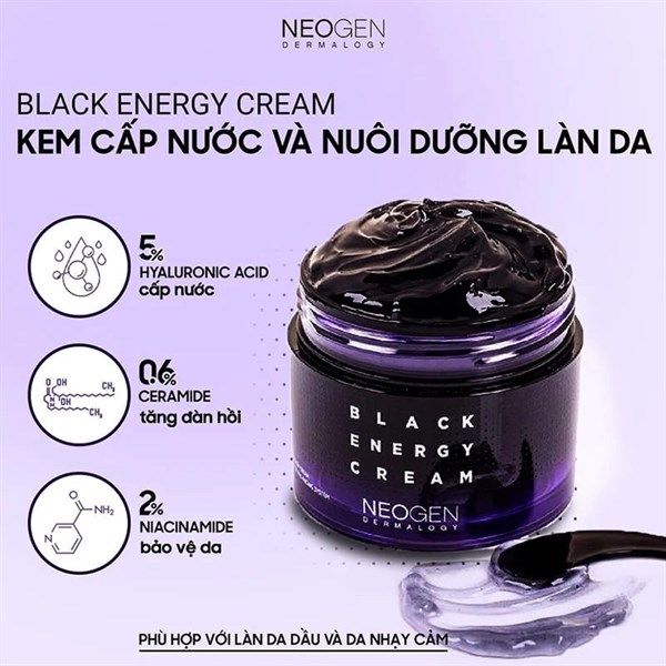 Kem Dưỡng Cấp Nước Da Dầu, Nhạy Cảm Neogen Black Energy Cream 80ml