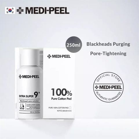 Ủ Mụn Medi-Peel Extra Super 9+ Blackhead Care Solution 250mL + 40 Cotton Pads