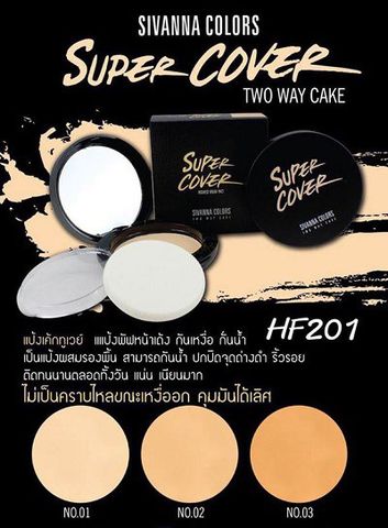 Phấn Nền Sivanna Colors Super Cover Two Way Cake 10g