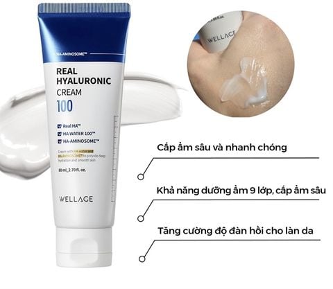 Kem Dưỡng Ẩm Tức Thì Cho Da Căng Bóng Wellage Real Hyaluronic Cream 100 50ml