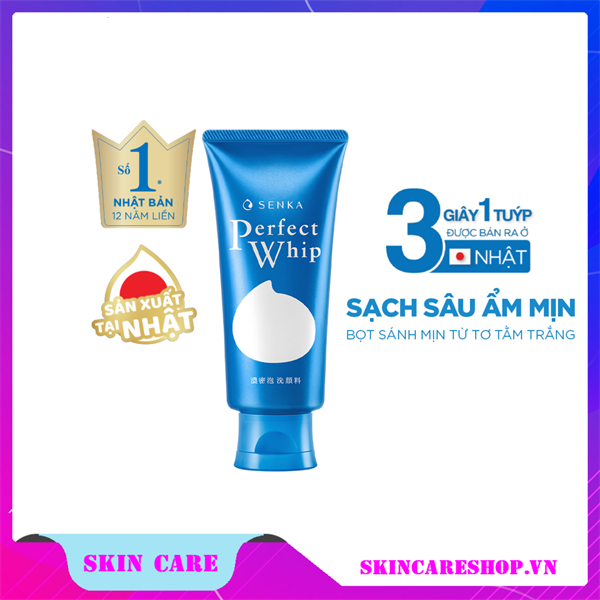 Sữa rửa mặt với bọt tơ tằm trắng Senka Perfect Whip