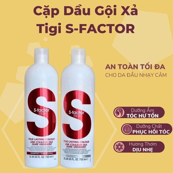 Bộ Gội Xả Tigi S-Factor Camera Worthy Colour (750mlx2)