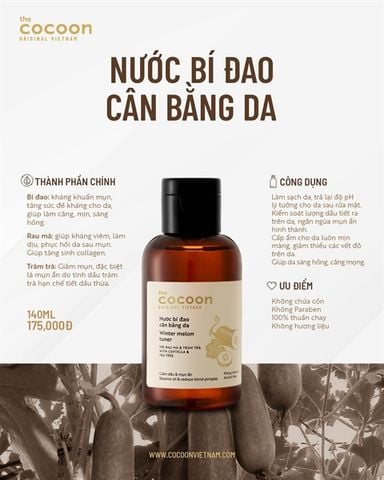 Nước Cân Bằng Da Cocoon Winter Melon Toner Bí Đao 310ml