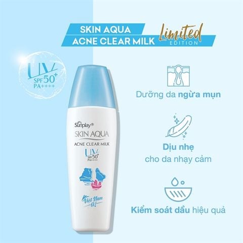 Sữa Chống Nắng Sunplay Skin Aqua Acne Clear Milk SPF50+ PA++++