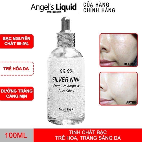 Tinh Chất Tái Tạo Da Sáng Mịn, Ngừa Lão Hóa Tinh Chất Bạc Angel's Liquid 99.9% Silver Nine Premium Ampoule 100ml