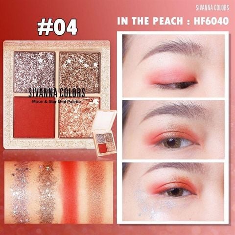 Phấn mắt nhũ kim tuyến Sivanna Colors Moon Star Mini Palette HF6040