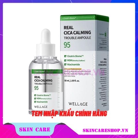 Tinh Chất Wellage Real Cica Calming 95 Trouble Ampoule Làm Dịu Da 50ml