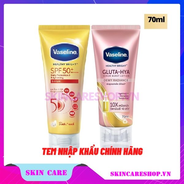 Sữa Dưỡng Thể Body Chống Nắng & Dưỡng Sáng Da Toàn Thân Vaseline Healthy Bright 70ml