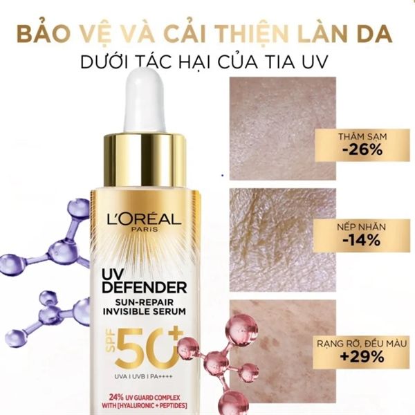 Serum Chống Nắng L'Oreal UV Defender Sun-Repair Invisible Serum SPF 50+ PA++++ 30ml