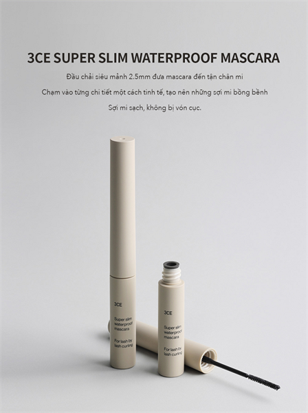 Chuốt Mi 3CE Super Slim Waterproof Mascara