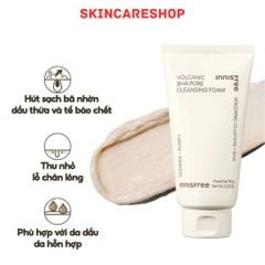 Sữa Rửa Mặt innisfree Volcanic Pore BHA Cleansing Foam Kiểm Soát Nhờn Tro Núi Lửa & BHA 150g