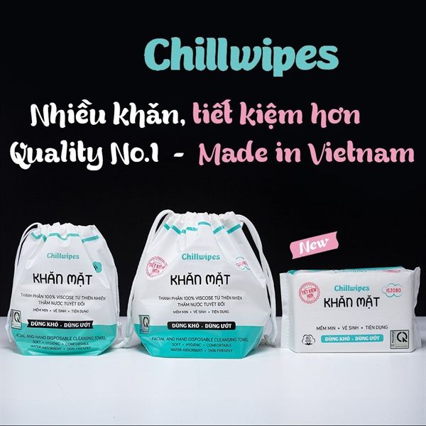 Khăn Mặt Khô Chillwipes - Gói Cuộn 80 Khăn