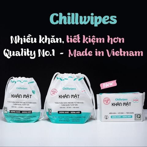 Khăn Mặt Khô Chillwipes - Gói Cuộn 80 Khăn