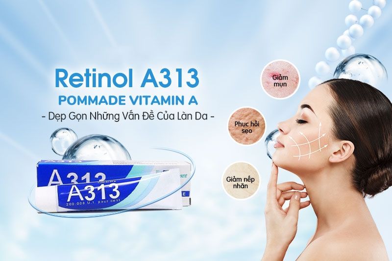 Kem Ngừa Mụn, Chống Lão Hóa, Giảm Nếp Nhăn A313 Pommade Retinol Cream 50g