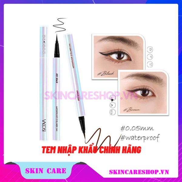 Bút Kẻ Mắt Nước Vacosi Waterproof Eyeliner 24H Không Lem