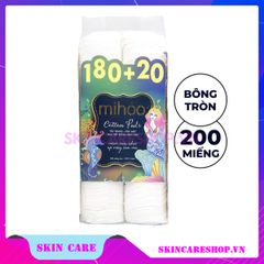 Bông Tẩy Trang Mihoo Mermaid Cotton Pads Túi 180+20 Miếng