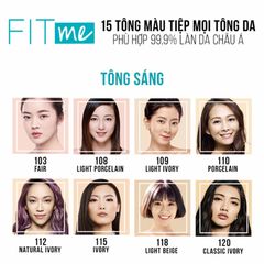 Kem Nền Mịn Nhẹ Fit Me Maybelline Matte Poreless Foundation 30ml