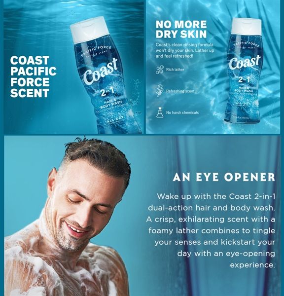 Sữa Tắm Gội Dành Cho Nam Coast Classic Scent Hair & Body Wash 532ml
