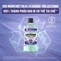 Nước Súc Miệng Cho Răng Nhạy Cảm Listerine Mouthwash Total Care Sensitive 750ml