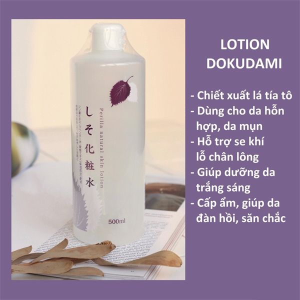 Nước Hoa Hồng Tía Tô Chinoshio Dokudami Natural Skin Lotion 500ml