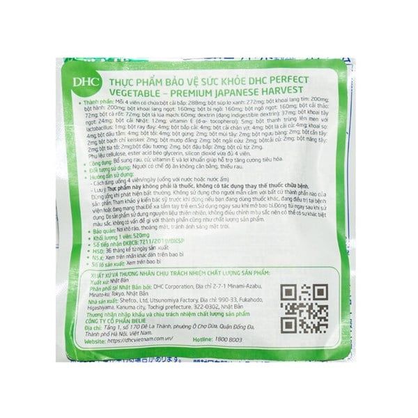 Viên Uống Rau Củ DHC Perfect Vegetable Premium Japanese Harvest