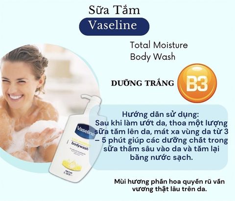 Sữa Tắm Dưỡng Ẩm Vaseline Total Moisture 1Lít