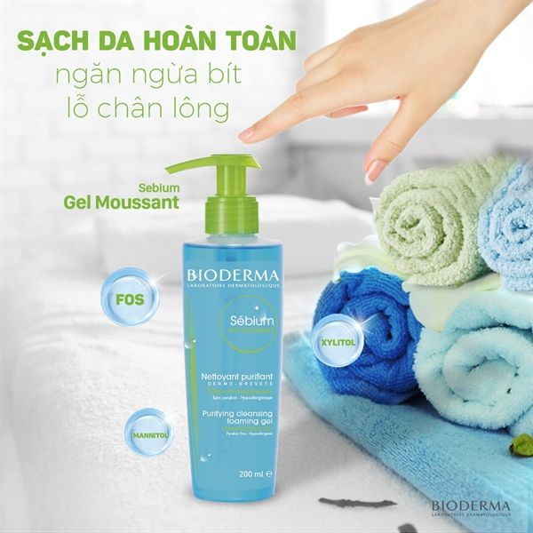 Gel rửa mặt tạo bọt Bioderma Sebium Gel Moussant