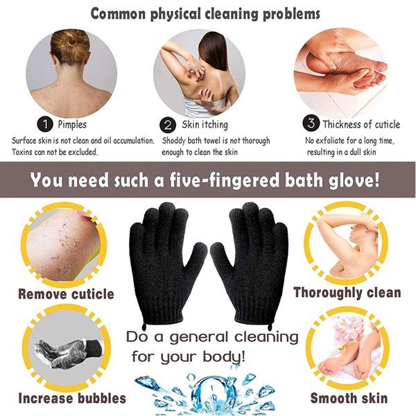 Găng Tay Tắm Tẩy Tế Bào Chết Cơ Thể Body Scrubber Glove Feature