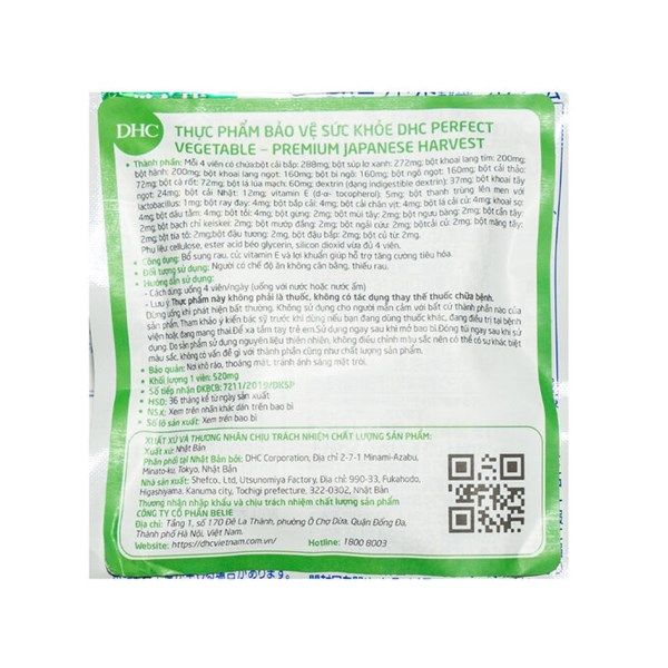 Viên Uống Rau Củ DHC Perfect Vegetable Premium Japanese Harvest