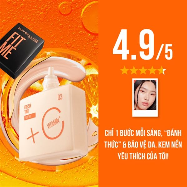 Kem Nền Tươi Mướt Chống Nắng Maybelline Fit Me Fresh Tint SPF50