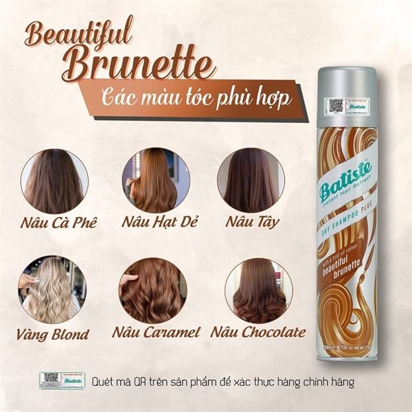 Dầu Gội Khô Batiste Dry Shampoo 200ml