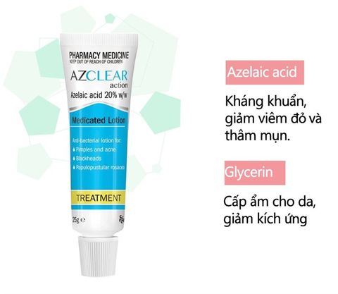 Kem Trị Mụn Azclear Action Medicated Treatment Lotion Azelaic Acid 20% 25g