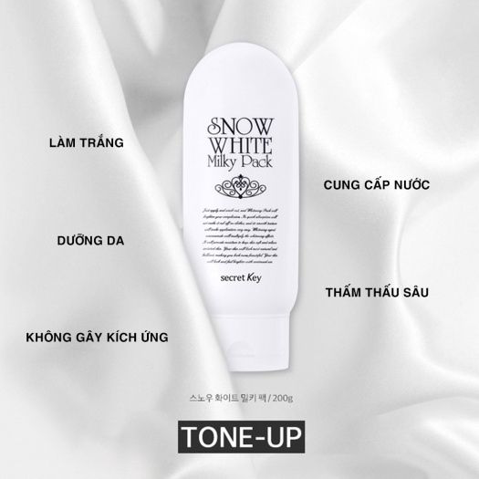 Kem tắm trắng mặt và toàn thân Secret Key Snow White Milky Pack 200g