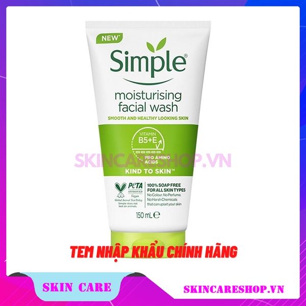 Sữa Rửa Mặt Da Nhạy Cảm Simple Moisturising Facial Wash 150ml