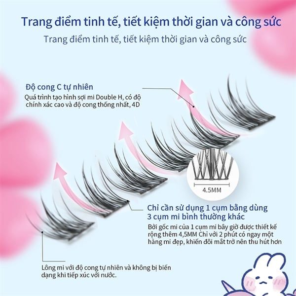 Lông Mi Giả Tách Sợi Tai Thỏ Mlen Diary