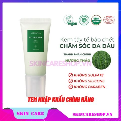 Muối Tẩy Tế Bào Chết Da Đầu Aromatica Rosemary Scalp Scrub 165G