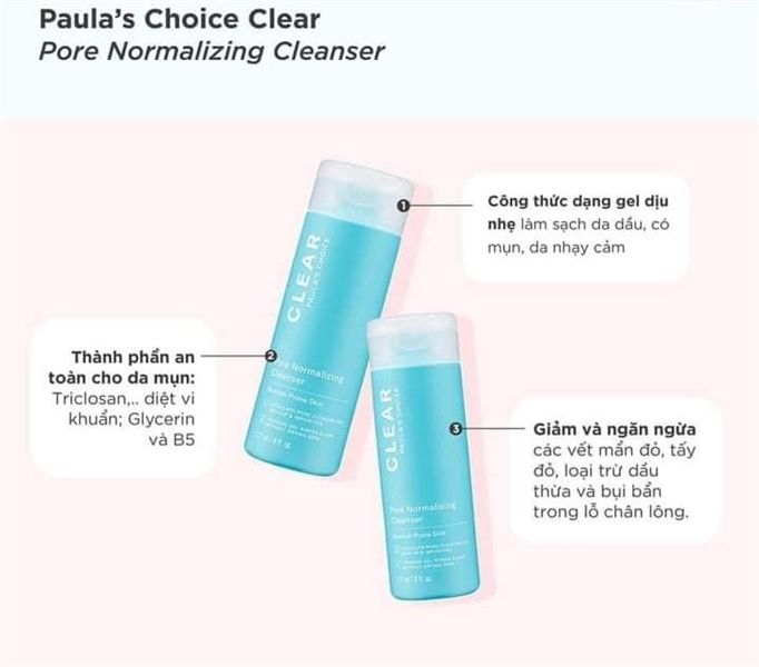 Sữa rửa mặt dạng gel ngăn ngừa mụn Paula’s Choice Clear Pore Normalizing Cleanser 177 ml