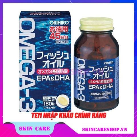 Viên Uống Dầu Cá Omega-3 Orihiro Hỗ Trợ Tim Mạch 180 Viên