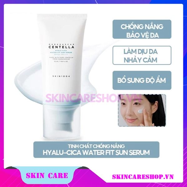 Kem Chống Nắng Dưỡng Ẩm Cho Da Khô Skin1004 Madagascar Centella Hyalu-Cica Water-Fit Sun Serum SPF 50+ PA++++ 50ml