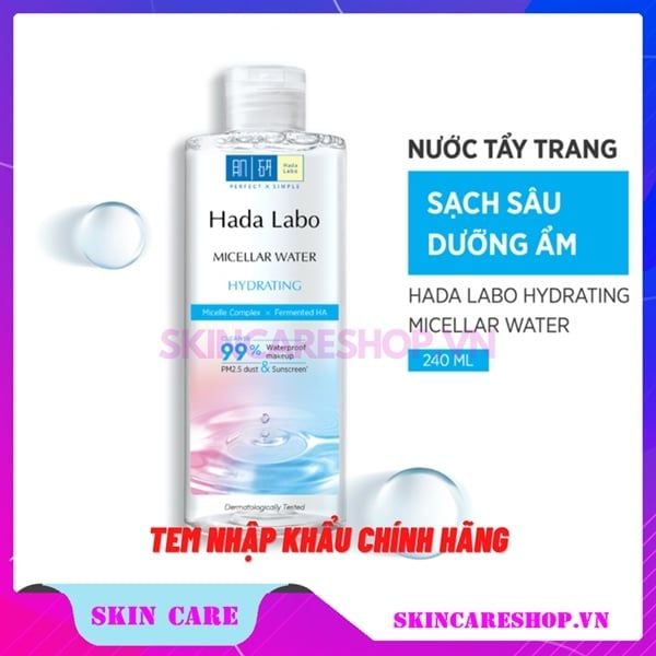 Nước tẩy trang sạch sâu dưỡng ẩm Hada Labo Micellar Water Hydrating 240ml